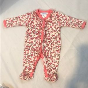 Jaxxwear heart footed onesie 0-3 months